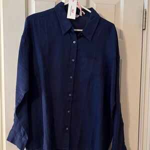 Navy Blue Button-Up Shirt